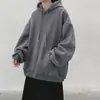 Suéter con capucha nuevo para hombre de otoño e invierno, estudiantes, color liso, top deportivo, venta al por mayor, manga larga, suéter de punto para pareja