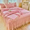 Nuevo Set de 4 Piezas Colcha de Verano Doudou Mat Pe Refrigeración Rápida Falda de Cama Estilo Hielo Doudou Cubierta de Cama