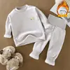 Conjunto Outono e Inverno Bebê Quente Conjunto Separado Roupa Íntima Bebê Crianças Roupas de Boneca Meninos e Meninas Espessado Mais Veludo Roupas Quentes