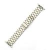 Adecuado para Correa de Reloj de Acero Inoxidable de Tres Eslabones de Apple Correa de Metal para Apple Watch Hebilla de Presión Bilateral Correa de Acero