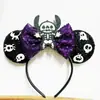 Diadema de Mickey con Lazo de Lentejuelas Diadema de Fiesta para Parque de Atracciones Festival Accesorios para el Cabello para Niños Minnie