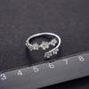 Esquecer-me-não vertical S925 Sterling Silver Ring Mulheres Fresh Pastoral Estilo Handmade Design Explosivo Anel de Abertura