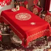 Mantel de Boda Rojo Sala de Estar Mesa de Café Compromiso Recién Casados Decoración Festiva Mantel Habitación de Boda Cubierta de Mesa de Comedor Tela de Cubierta de Ambiente