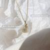 Collar de Calabaza de Doble Cara para Celebrante Cibernético Nuevo con Baño de Plata S925 Accesorios con Sentido del Diseño de Nicho Femenino Cadena de Clavícula de Ópalo de Ojo de Gato Moderna