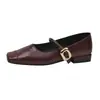 Zapatos Mary Jane Suaves de Cuero que Aumentan la Altura Interior para Mujer, Estilo Francés Suave, Suela Plana, Modernos y Versátiles, Nuevo Estilo Primavera y Otoño, Zapatos de una Correa