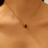 Collar de Piedra Ojo de Tigre Retro con Cuentas Diseño Maillard Cadena para Clavícula de Dos Piezas Collar Apilado Retro de Alta Gama para Mujeres