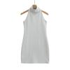 6071-25 Primavera Nuevo Francés Puro Deseo Cuello Alto Hebilla Diseño Sexy Espalda Descubierta Cuello Falda vestido