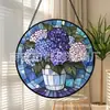 Vaso de hortênsia transfronteiriço, ornamento de vidro colorido para pendurar, decoração de casa, decoração de janela, apanhador de sol para jardim