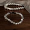 Pulsera Redonda de Perlas Brillantes de Imitación Estilo Shijia, Pulsera de Accesorio Francés Nicho de Lujo Ligero de Alta Gama para Mujer