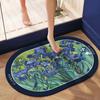 Estilo Pintura a Óleo Van Gogh Almofada Macia de Lama Diatomácea Tapete Absorvente para Banheiro Tapete Antiderrapante para os Pés Entrada da Porta do Banheiro Tapete de Chão de Secagem Rápida