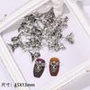 Accesorios Transfronterizos para Manicura de Halloween Uñas Cruzadas Calavera Ángel Croix Corazón Manicura Uñas Portátiles Accesorios para Uñas Venta al por Mayor