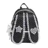 Mochila de costas com poá estilo coreano, muito estilosa, com acabamento em renda, leve, versátil, bolsa escolar de grande capacidade para mulheres