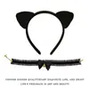 Cosplay Tiara de Orelhas de Gato Cauda de Gato Joias Feito à Mão Fofa Menina Gato Orelha de Animal Acessórios de Cabelo Conjunto de Acessórios de Cauda de Animal