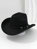 Chapéu de Cowboy Transfronteiriço, Chapéu de Moda Retrô, Personalidade Única, Fivela de Metal, Cinto de Couro, Chapéu com Tira