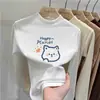 Camiseta de manga larga con cuello semi-alto, de forro polar de doble cara para otoño e invierno, cepillada para abrigar, perfecta como capa interior, linda para niñas pequeñas
