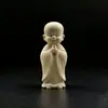 Pequeña figura de monje tallada en boj de color natural inspirada en el Zen para jugar en la mano, artículo decorativo para la decoración del hogar
