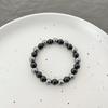 Venta Caliente Transfronteriza Pulsera Sencilla Retro Imitación Ágata Negra Cálculo Biliar Negro Pulsera de Piedras Naturales Pulsera de Perlas Fábrica de Joyería Mayoreo