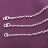 Collar de Perlas Plateadas Lin Fa Plata de Ley 990 Hombres y Mujeres Cadena de Plata Estilo Étnico Grueso Regalo de Vacaciones