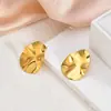 Brincos Geométricos Irregulares de Novo Produto Transfronteiriços, Aço Titânio Aço Inoxidável Banhado a Ouro 18K, Brincos Vintage, Joias Exclusivas de Alta Qualidade