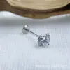 Aleación de Titanio Astmf-136 0.8 de Grosor Rosca Interna Garras Zirconio Pendientes G23 Titanio Rosca Interna Pendientes de Zirconio Cabeza de Joyería