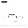 Lámpara de Araña Creativa Minimalista Posmoderna con Diseño Circular, Combinación de Doble Anillo, Lámpara de Araña para Sala de Estar Comedor, Sala de Exposiciones Hogar LED Forma Redonda