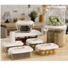 Caja Conservadora de Frescura al Vacío Tanque Sellado a Presión Negativa Vidrio de Borosilicato Alto Resistente a Altas Temperaturas Calentable Caja de Almacenamiento para Refrigerador