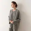 Coleção Outono/Inverno 2026 Bai Cai Rong: Cardigan Tricotado Feminino Cor Sólida Estilo Coreano Relaxado, Peça de Roupa Grossa, Manga Longa Simples