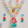 Set de Collar para Niñas Dibujos Animados Frozen Pequeña Princesa Collar Pendientes Regalo Caja de Almacenamiento de Joyería Accesorios para Niñas