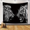 Tapiz de tela con diseño de león y tigre para colgar en la pared, para dormitorio nórdico, ideal como fondo de pantalla.