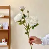 Elegante centro de mesa de 3 cabezas de rosa estilo francés, decoración de ramo de flores artificiales de lujo ligero, venta al por mayor transfronteriza