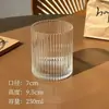 Copo de vidro listrado minimalista para Americano gelado, café, suco, bebidas frias, copo de leite para uso doméstico, copo de água