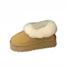Botas de Nieve de Piel Suave para Mujer Piel Suave Integrada Suela Gruesa Slip-on Aterciopelado Espeso Mocasines Persona Perezosa Zapatos de Algodón Ropa de Abrigo para Mujer