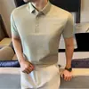 2026 Verano Nuevo Polo de Hielo Sin Costuras Fino con Cuello para Hombre Camiseta de Manga Corta de Tela de Nylon de Secado Rápido