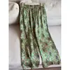 Pantalones de pierna ancha de seda 2026 Pantalones casuales de pierna recta Cintura elástica Pantalones cortos Pantalones estampados para mujer Venta al por mayor H16EK2601