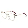 Armações de Óculos de Metal da Moda Europeias e Americanas Transfronteiriças com um Toque de Luxo, Lentes Lisas para Mulheres, Armações de Óculos Metálicas Personalizadas Tendência Anti-Luz Azul