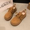 Sapatos Birkenstock de Sola Grossa 2025 Primavera e Outono Novos Sapatos de Couro Pequenos Mocassins Femininos Retrô Estilo Britânico Sapatos Femininos Versáteis
