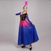 Traje de Dança de Xinjiang Feminino Estilo Étnico Moderno Novo Traje de Performance Uigur Dança de Abertura Vestido Grande Atmosfera