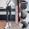 Calças de tubarão para mulheres, adequadas para primavera e outono, cintura alta, controle de barriga, levanta bumbum, leggings yoga Barbie, corte justo, opções finas e grossas, leggings de base