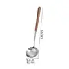 Espátula de Acero Inoxidable 304 con Mango de Nogal para Cocina Casera, Salteado, Cuchara para Sopa, Espumadera, Cuchara para Sopa de Olla Caliente, Juego de Utensilios de Cocina