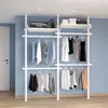 Perchero de piso a techo para estudio y dormitorio, perchero colgante para sala de estar y balcón, estante de almacenamiento con poste de 38 mm de grosor de piso a techo