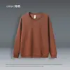 Moletom de Fleece com Gola Redonda e Logo Personalizado Impresso, Moletom de Algodão com Caimento Solto e Ombro Caído, Top Tendência Unissex, Uniforme de Classe Bordado