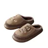 Pantuflas de Algodón Suave de Dibujos Animados para Hombre Otoño e Invierno Hogar Interior Felpa Cálida Antideslizantes Peludas Pantuflas para Mujer Venta al por Mayor