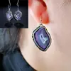 Brincos de Cristal Gota de Água com Cores Retrô Europeias e Americanas, Brincos Femininos Brilhantes e Versáteis, Brincos Populares de Luxo Leve por Atacado