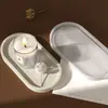 Amapola DIY Plato Ovalado de Resina de Cristal para Guardar Molde de Silicona Bandeja de Yeso para Aromaterapia Molde para Adorno