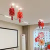 Conjunto de Decoração de Quarto de Casamento para o Quarto da Noiva e a Nova Casa do Noivo, Decorações de Teto de Casamento com Caracteres de Felicidade Dupla, Guirlandas de Decoração para Sala de Estar