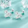 Brincos de Coração com Laço de Rosquear para Mulheres, Luxo Leve, Design Simples de Nicho, Sensação de Alto Padrão, Brincos Estilosos e Versáteis