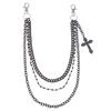 Tendência da moda europeia e americana All-match Chain Acessórios Personalizados Pingente de cruz Calças de camada dupla Corrente Unissex Hip-hop