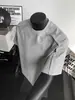 Camiseta de Manga Corta con Hombro Recto, Estilo Americano, Patchwork Desconstruido para Hombre, Top Versátil Elegante de Verano, Holgada Casual de Media Manga