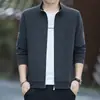 Cardigã com Gola Alta e Manga Longa para Homens, Jaqueta com Gola Alta para Primavera e Outono, Casaco Esportivo Casual da Moda Plus Size para Homens Jovens e de Meia-Idade