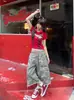 Pantalones Cortos Camuflaje Retro Americanos Originales del Fabricante para Hombres y Mujeres con Múltiples Bolsillos, Cintura Elástica con Cordón, Estilo Urbano Holgado, Largo de Siete Puntos, Ropa de Trabajo